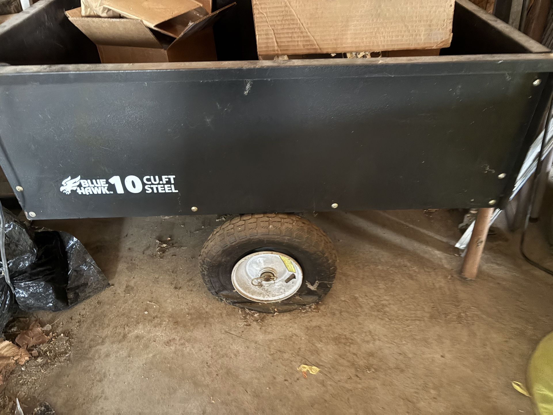 Blue Hawk 10 Cu Steel Dump Cart
