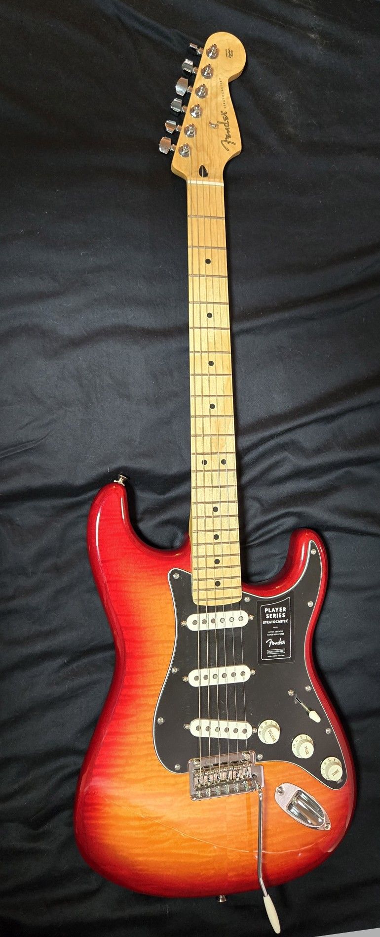 New Fender Player Stratocaster Plus Top Maple Fingerboard Electric Guitar Aged Cherry Burst