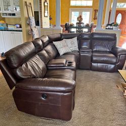 Leather Reclining Sectional