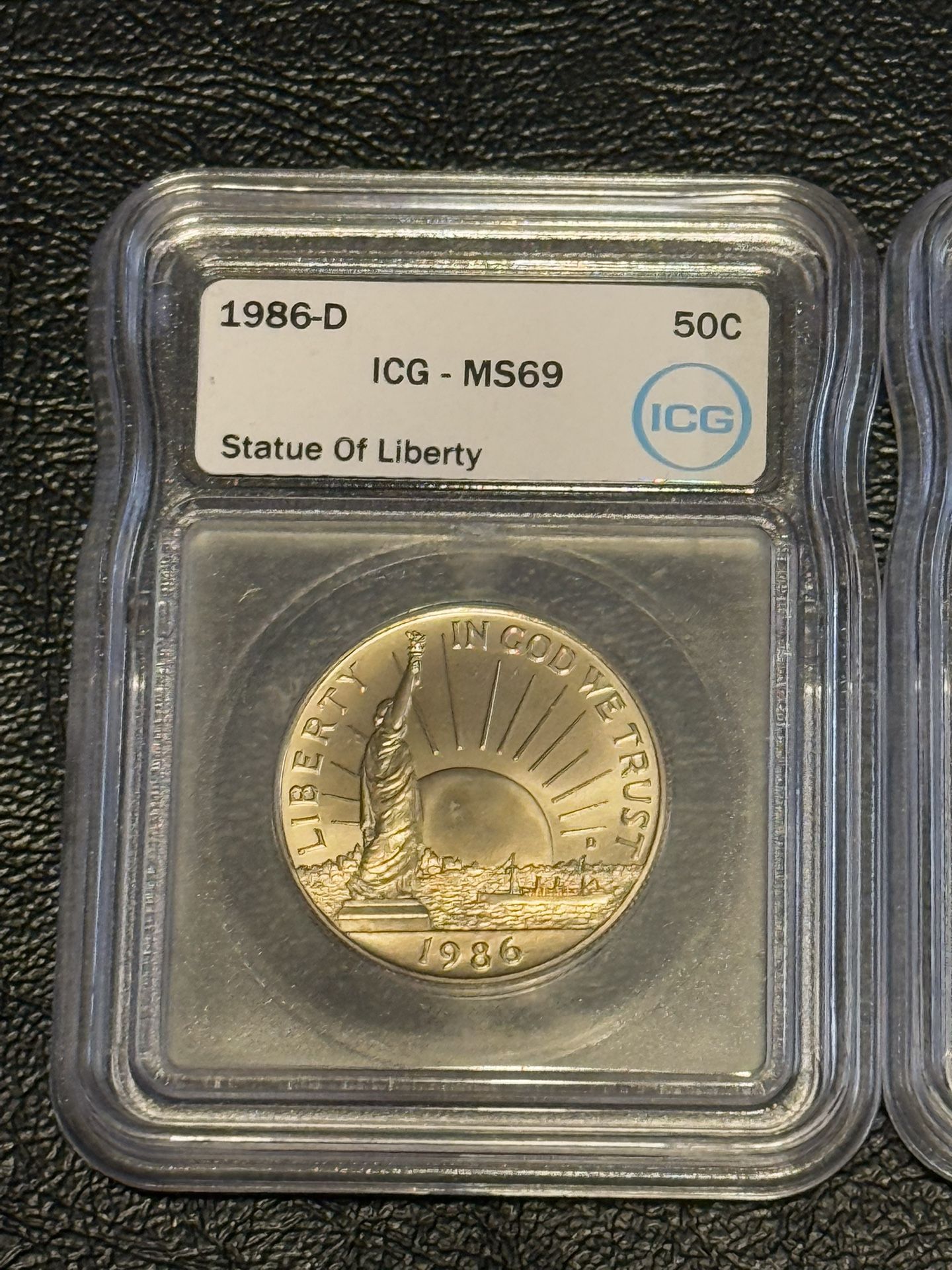 1986D Statue of Liberty Half Dollar ~ Graded MS69 by ICG ~ Beautiful Coins
