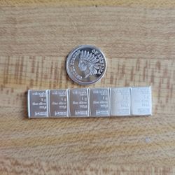 [4G BUNDLE] Indian Head PENNY SILVER ROUND + 3G VALCAMBI SILVER BARS 