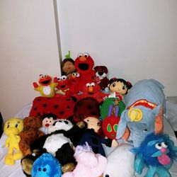Stuffed Plush Animal Toy Teddy Bear Monkey Elmo Dora Etc. Some talk Plushie