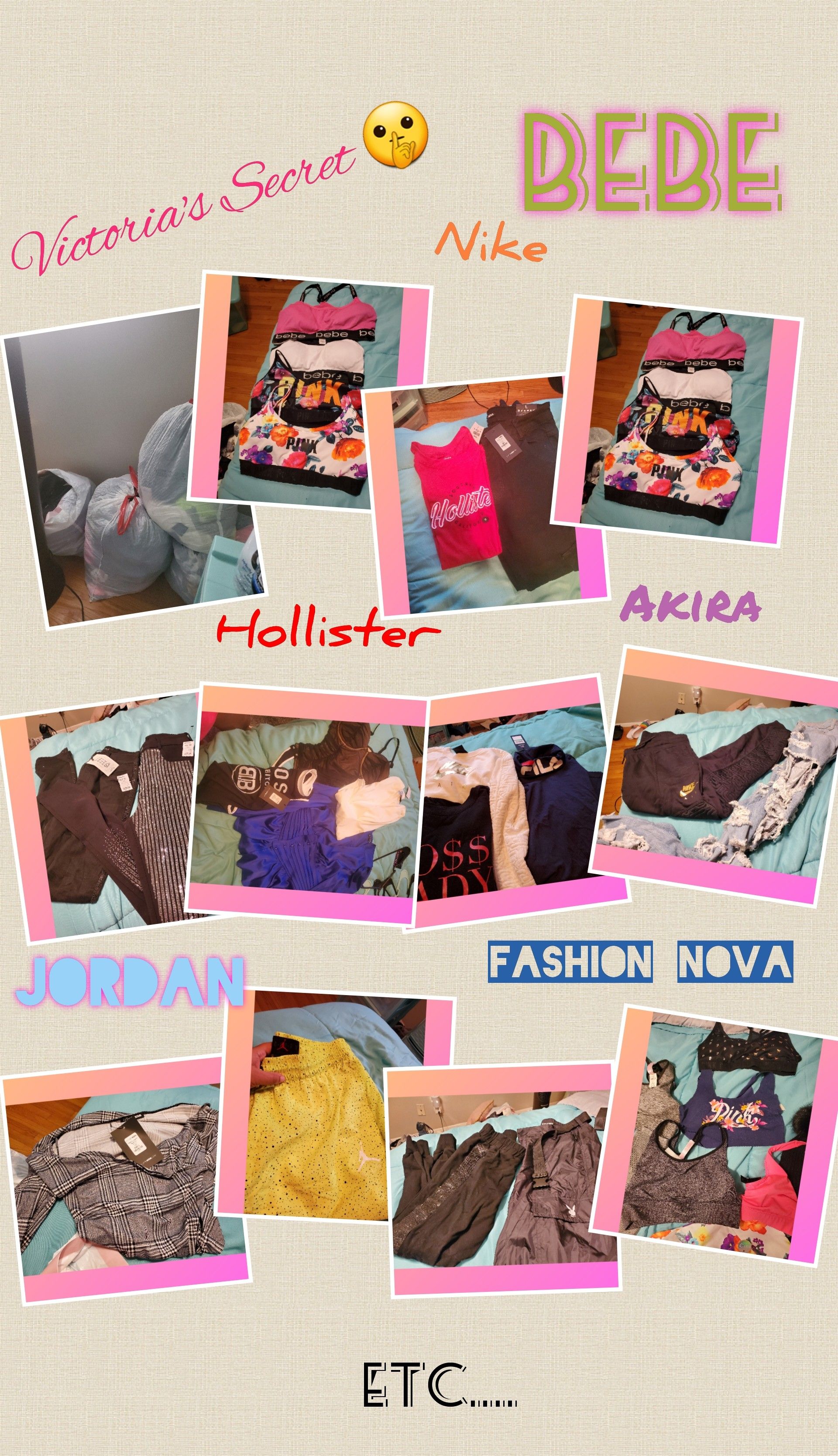 Nike/Jordan/ Fashion Nova/ Akira/ Hollister/ Victoria's Secret/ bebe
