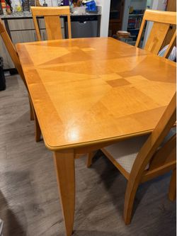 Wooden Dining Table with 4 Chairs