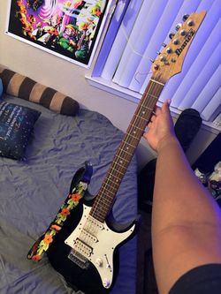 Ibanez guitar with amp