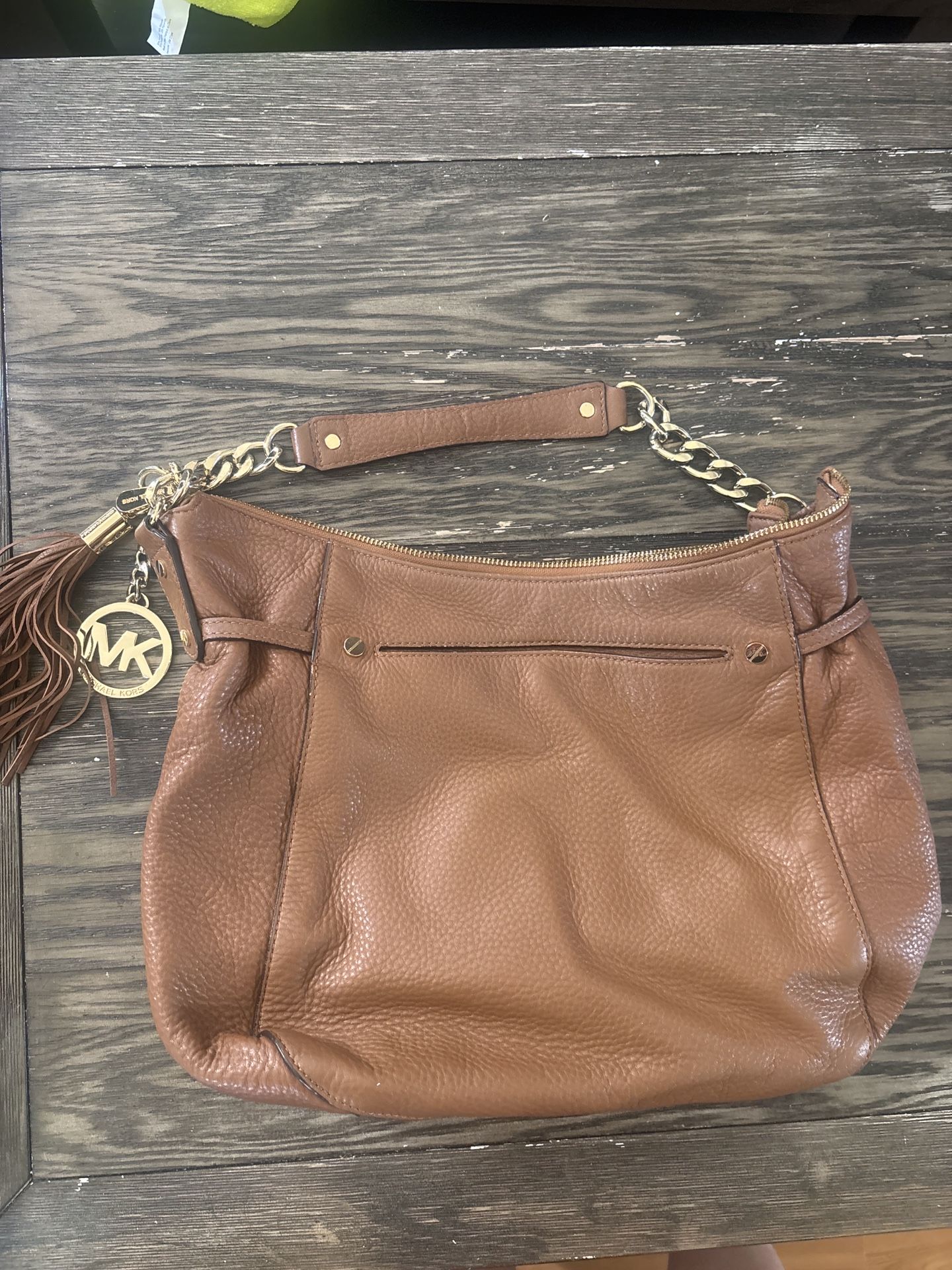 Michael Kors Brown Pebbled Leather Shoulder Bag