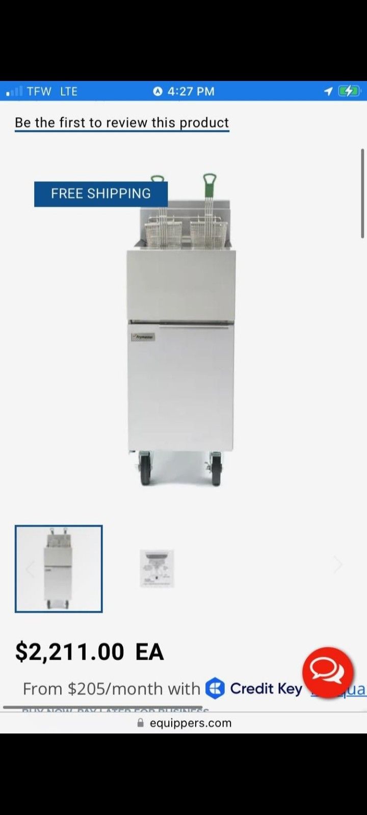 Frymaster Deep Fryer New And Box Gas