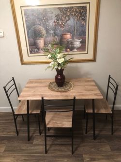 Kitchen dining table set with 3 chairs