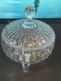 Crystal Glass Covered Candy Dish