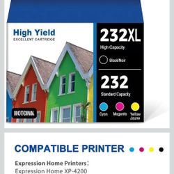 HOTOINK 232XL Ink Cartridges Compatible for Epson XP-4200 WF-2930 Printer Ink Cartridges Replacement for Epson 232XL Ink Cartridges Combo Pack(4Color)