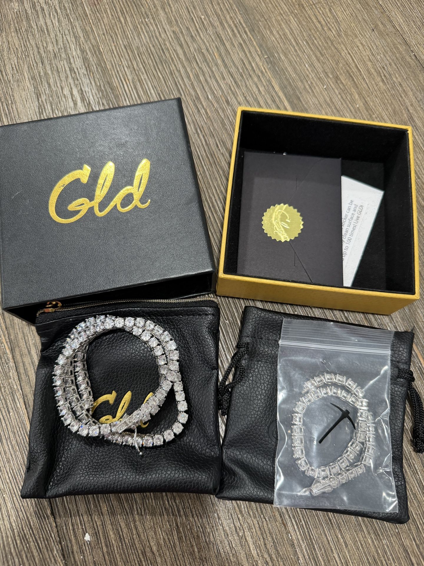 GLD 5MM Diamond Tennis Chain + Bracelet in White Gold Plated