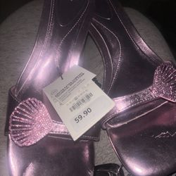 Zara Metallic Pink Heels 