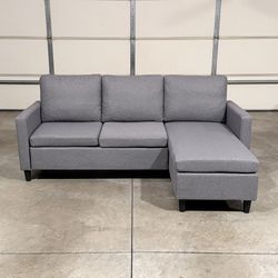 New Gray L-Shaped Sofa / Couch (Can Deliver)