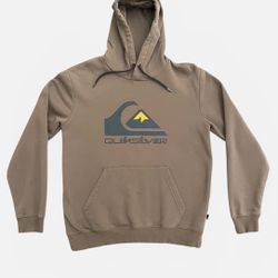 Quiksilver vintage surf wear light brown hoodie sweatshirt Size Medium