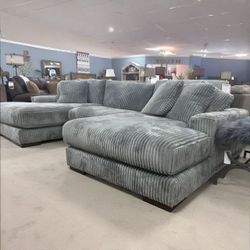 Lindyn Fog 3-Piece Double Chaise Sectional