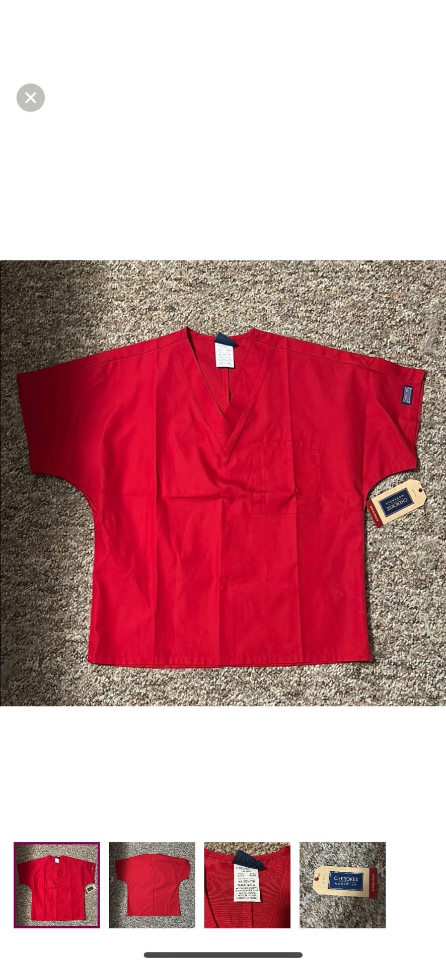 Red Scrub Top