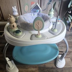 Ingenuity Spring & Sprout 2-in-1 Baby Activity Center Jumper and Table with Infant Toys