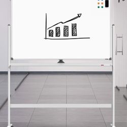 Dry Erase Whiteboard Easel on Wheels - Reversible - 48x32