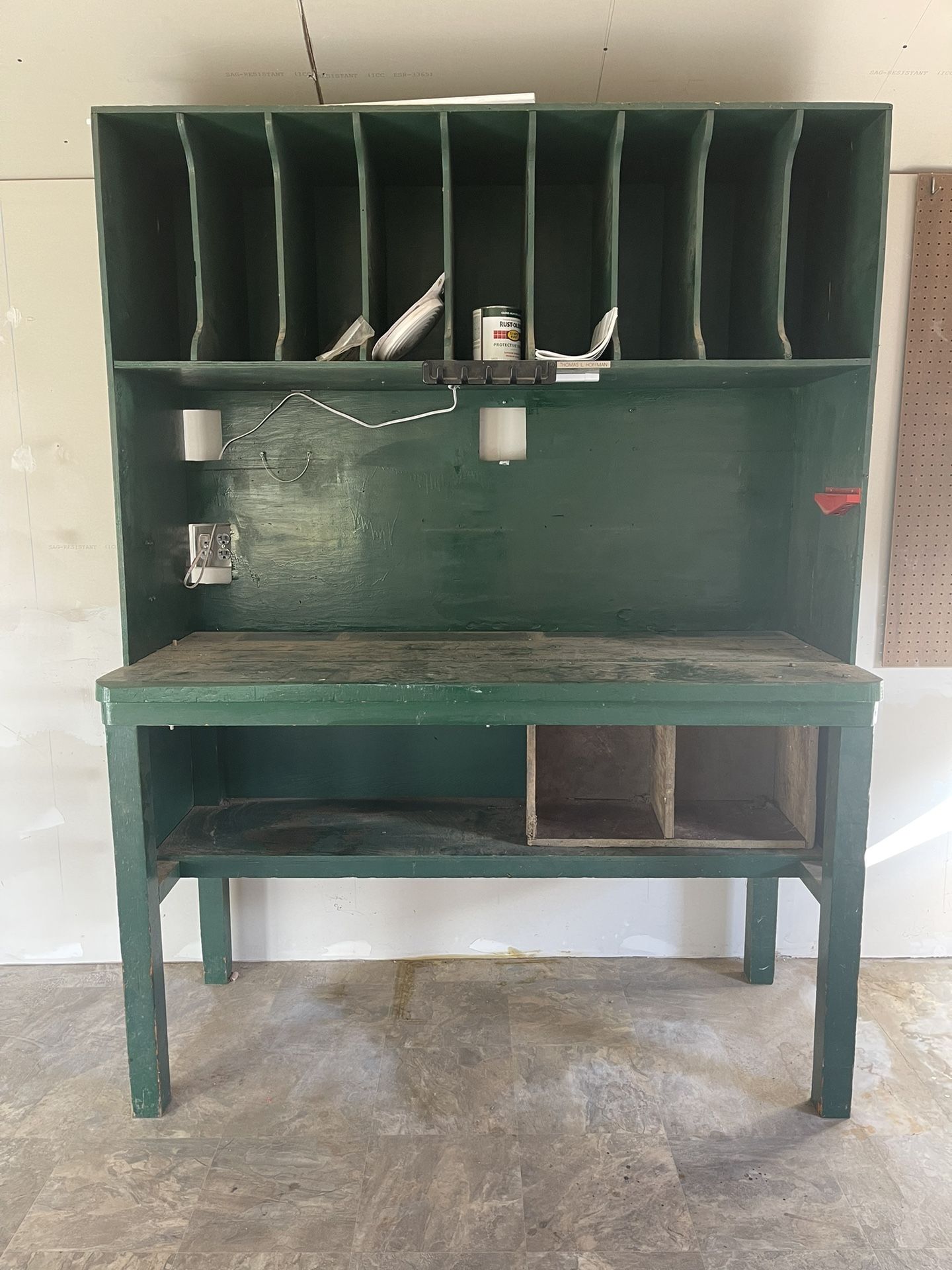 Primitive Desk/Workbench/Mail Sorter