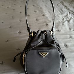 Nylon Black Bucket Purse