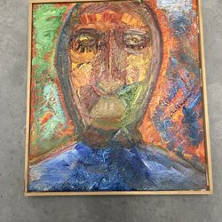 Abstract Face Painting Green And Orange 