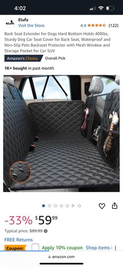 Dog Back Seat Cover