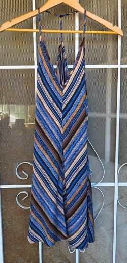 Chevron Stripe Halter Mini Dress