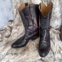 Cowboy Boots Lucchess Classic Black And Reddish Size 12 1/2.