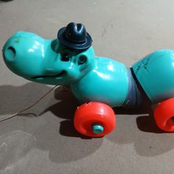 Vintage Slinky Hippo Pull Toy 