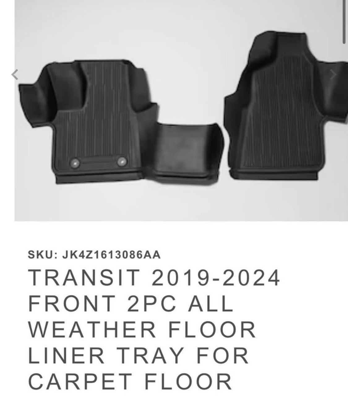 Ford Transit 150 250 350 Original Floor Mats Ford OEM waterproof Alfombras originales Ford Cargo van