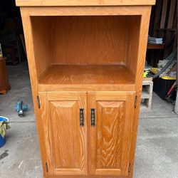 Rolling Microwave Cabinet With Storage