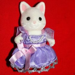 CALICO CRITTERS Cello Concert ■ cat figure in purple dress - replacement