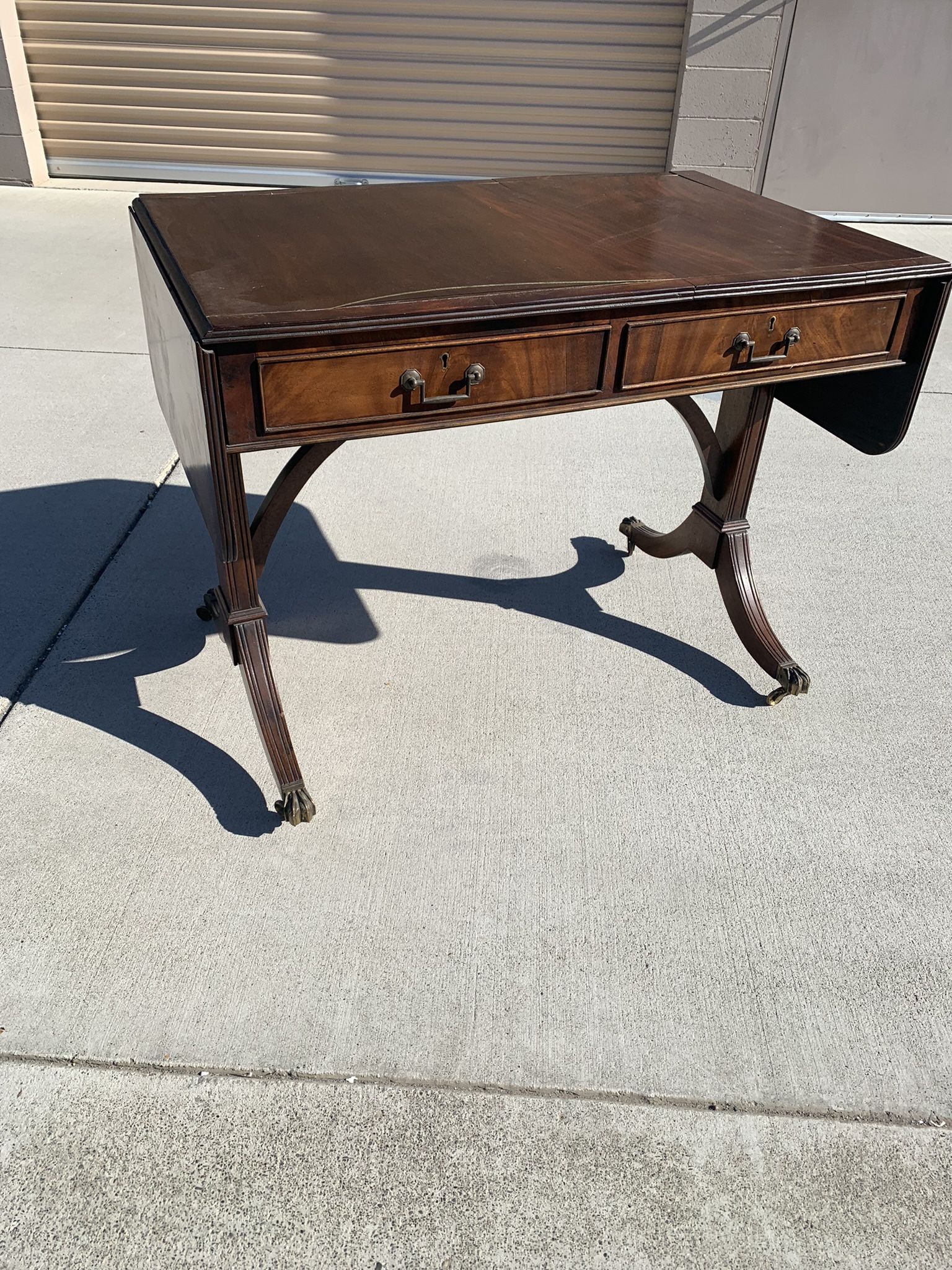 Antique Secretary Desk With leaves And Wheels From New Orleans