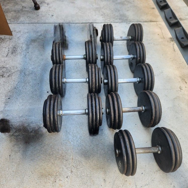 Pro Style Dumbbells / 500 Lbs Total Weight / Gym Equipment.
