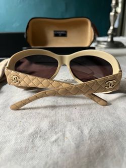 Authentic Chanel Quilted women’s Sunglasses Cream Beige