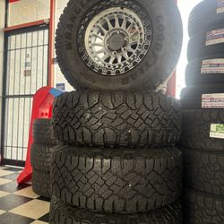 Vendo Set De Rines Nuevos 17x9 De Ancho De 6-135 Instacion Y Balance Las 4 Llantas Por $970 Con Llantas 285/70/R17 Goodyear 🚀🚀