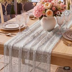 10 pack silver gauze dining table runners