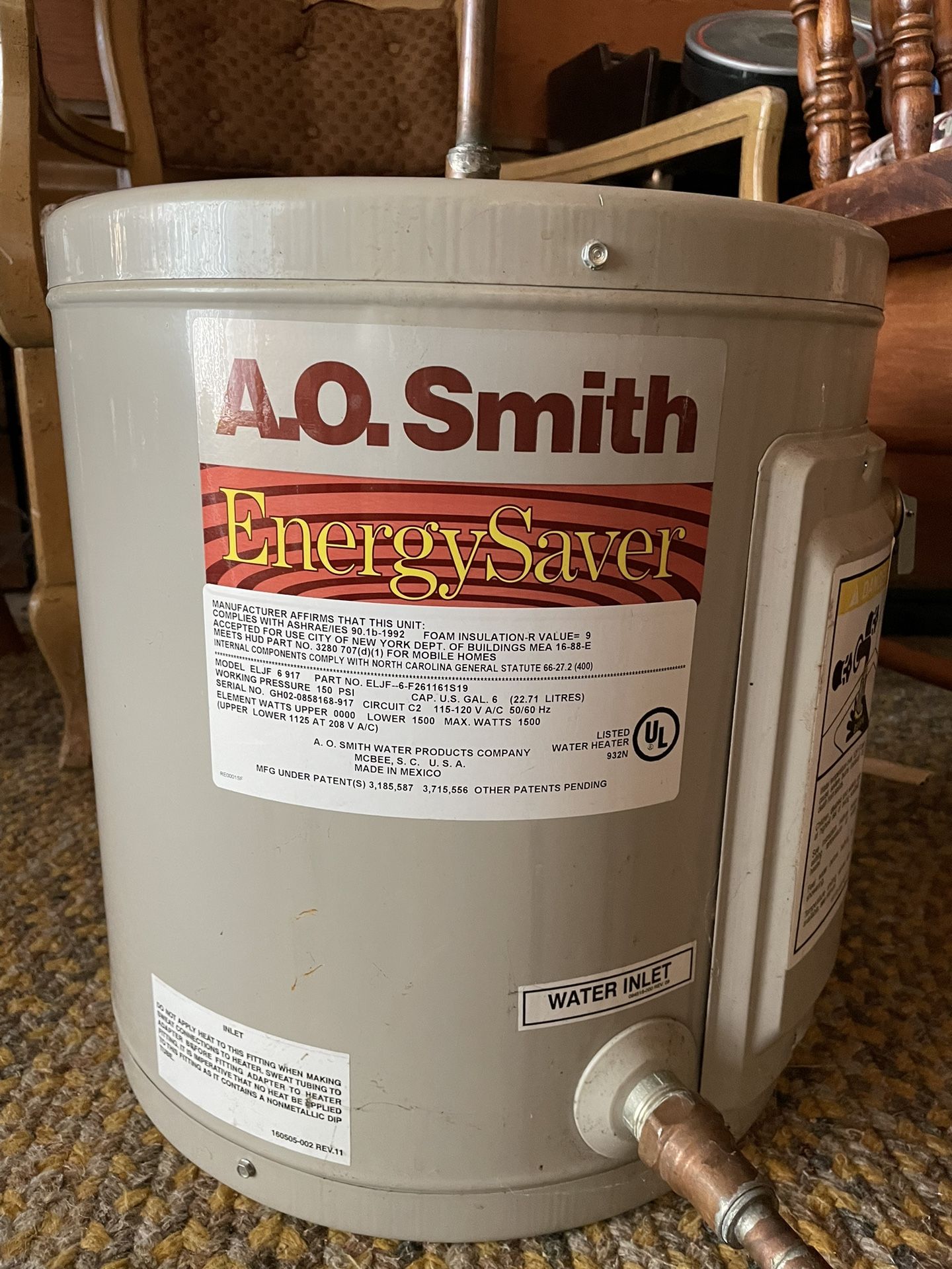 A.O. Smith 6 Gallon Electric Water Heater for Sale in Rib Lake, WI - OfferUp