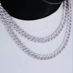 Diamond Cuban Bracelet And Necklace Combo Set