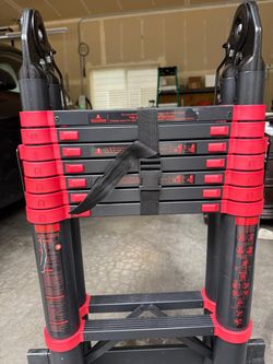 Telescoping Extension Ladder Black and Red- Open Box