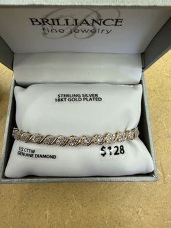 18kt Gold Plated Bracelet With Diamonds