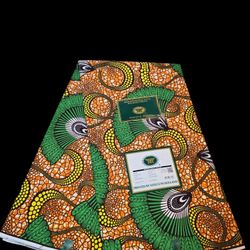 100% COTTON REAL DUTCH WAX BLOCK PRINTS  ( African Wax Print  ) 6YARDS BY VLISCO 