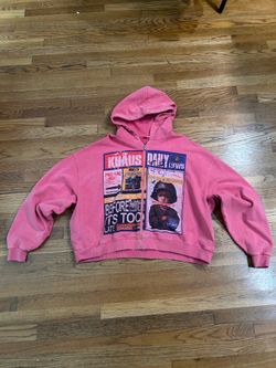 Khaus Pink “Daily News” Zip Up Hoodie