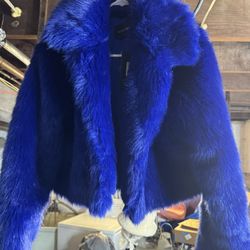 Fashion nova Fur Royal Blue Coat 