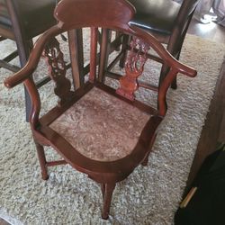 Asian Rosewood Chinosieria Corner Chair 