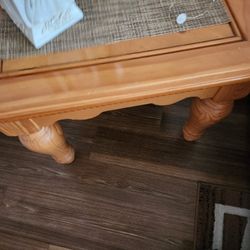 Solid Oak Coffee Table And End Tables