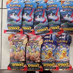 Pokemon TCG Surging Spark Booster Pack Lot (8 Packs) - 80 Cards