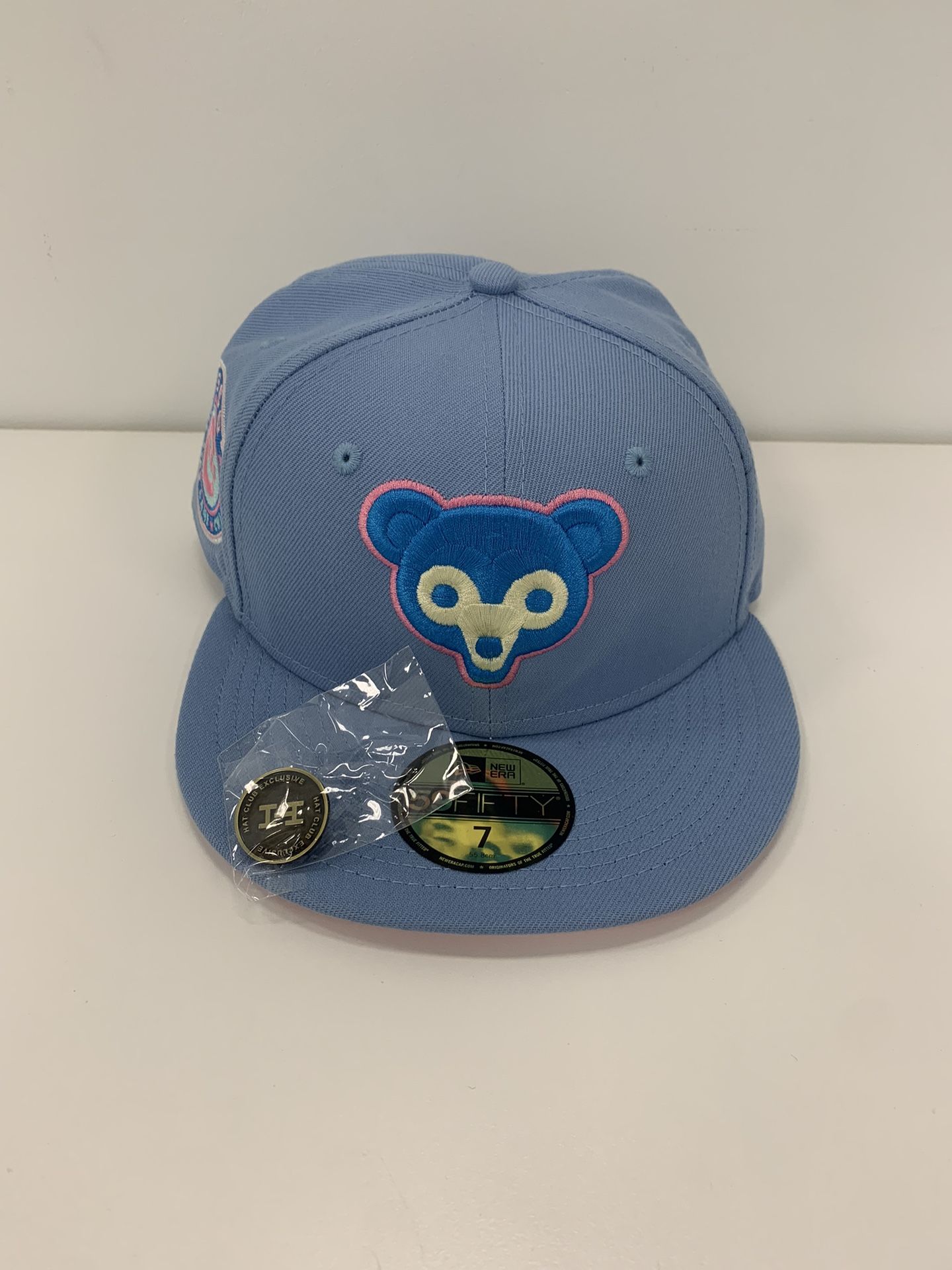 New Era 59Fifty Cotton Candy Chicago Cubs 1962 All Star Game Patch Pink UV Hat - Size 7 - Brand New 