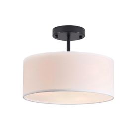 New Bargeni Semi Flush Mount Ceiling Light, 13 inch Modern 3-Light. Black Semi Flush Mount Light Fixture, Flush Mount Lighting for Bedroom, Dinning Ro