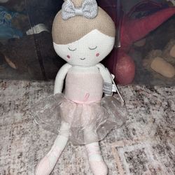 Emma Ballerina Rattle with tags Living Textiles